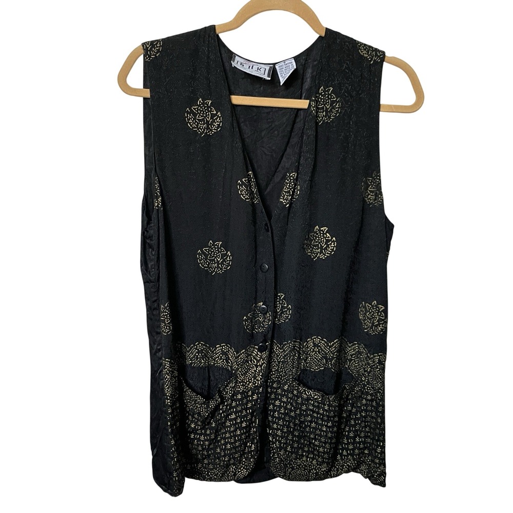 Y2K DIIK by K.V.M. Tunic Top Womens S Long Line Rayon Embroidered Boho